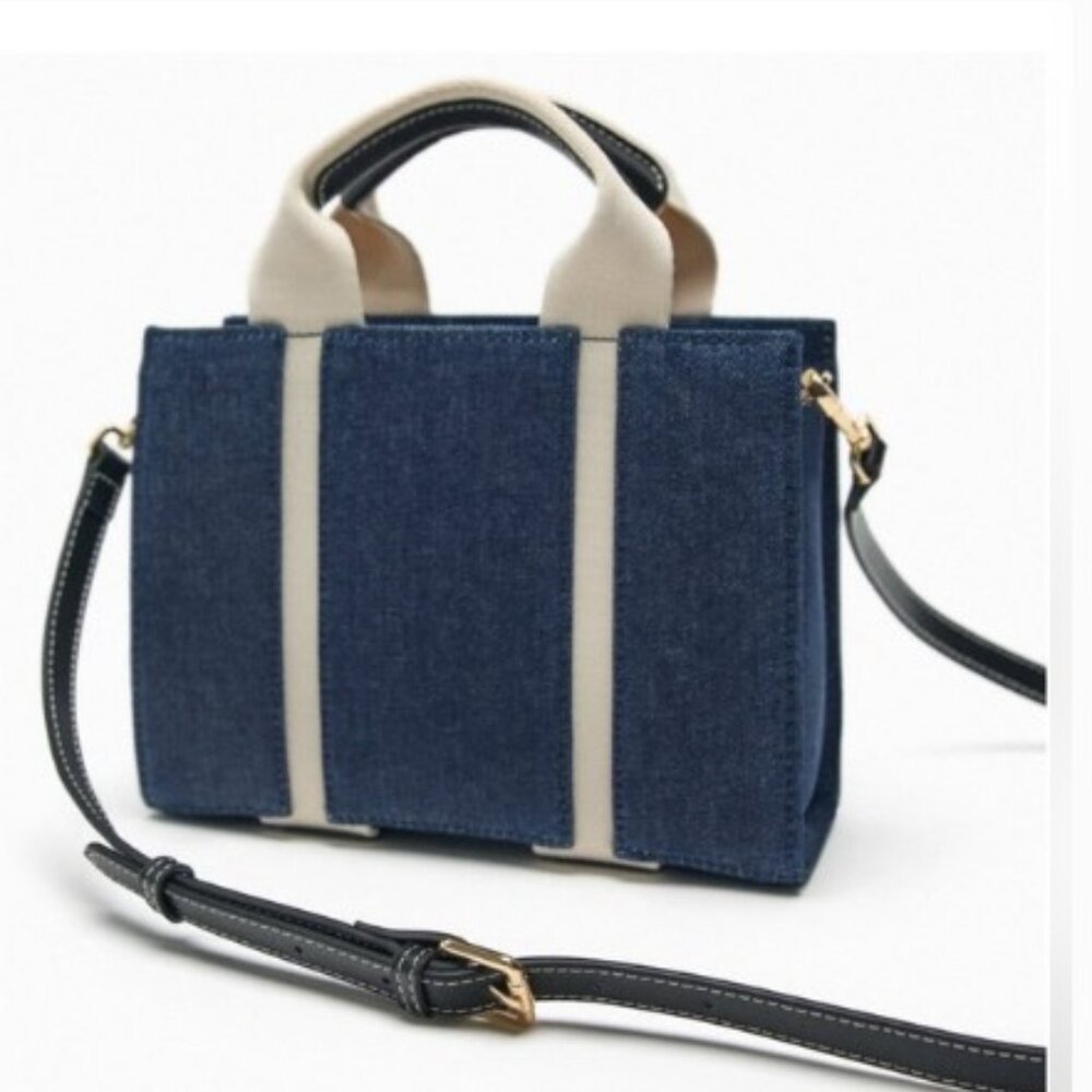 Zara denim mini crossbody tote